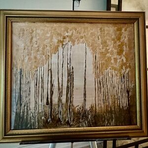 Designers Originals Gold and Brown Abstract Tree Art